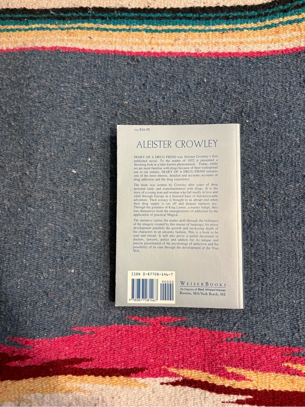 Weiser Books Diary of a Drug Fiend Paperback Blue & White - Picture 2 of 3